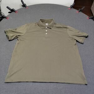 Lands End Golf Polo Shirt Men's Size XL Grey Logo Soft Comfort Short Sleeve